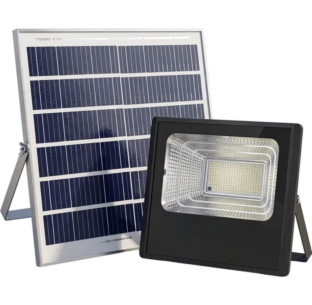 Refletor de led com placa solar